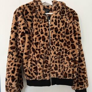 Animal Printed Fuzzy Jacket